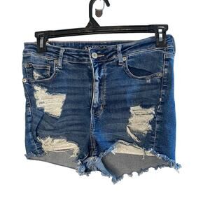 American Eagle women's distressed frayed hem denim shorts size 12 daisy dukes